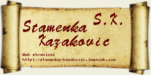 Stamenka Kazaković vizit kartica